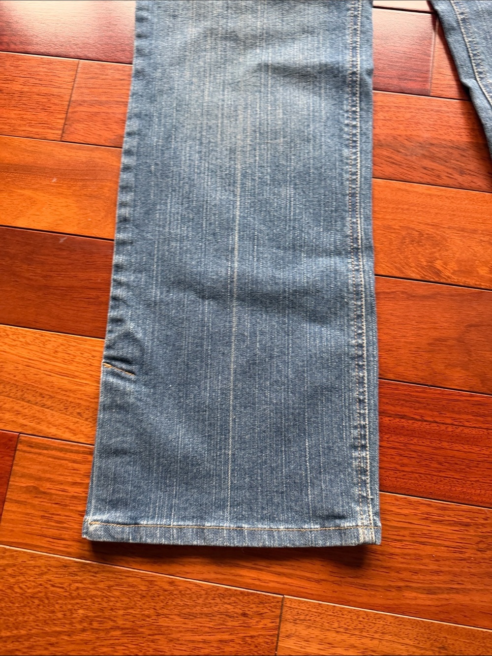 LOFT Blue Flare Jeans with Patterned Waist Scarf Embroidered back Pockets - Picture 2 of 10